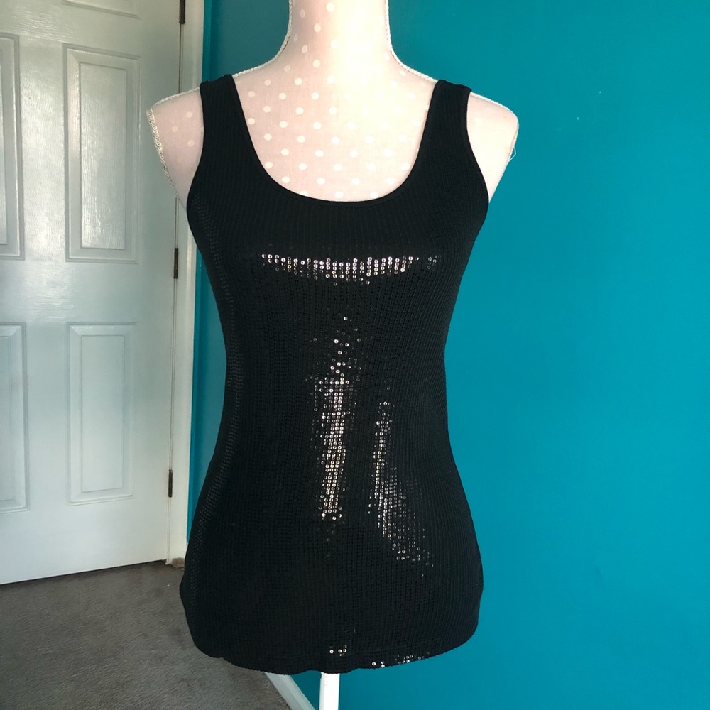Express Sexy Basics Black Sequined tank